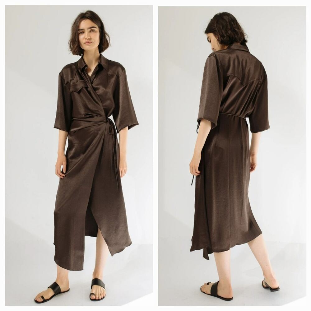 NANUSHKA LAIS WRAP DRESS, SIZE XS
